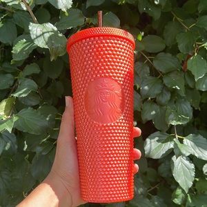 Starbucks Halloween 2022 Bling Orange Studded Tumbler.